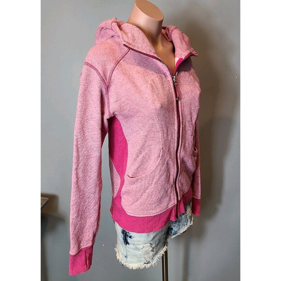 Lululemon On the Daily Hoodie Size 6 Womens Pink Sweatshirt Full Zip Funnel Neck - Picture 7 of 11